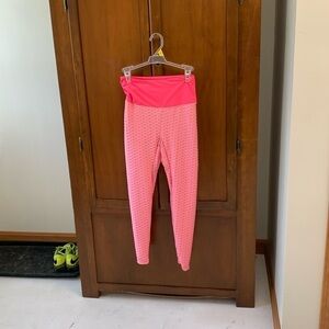 SHEIN high waist barbie pink leggings butt ruch small inner drawstring